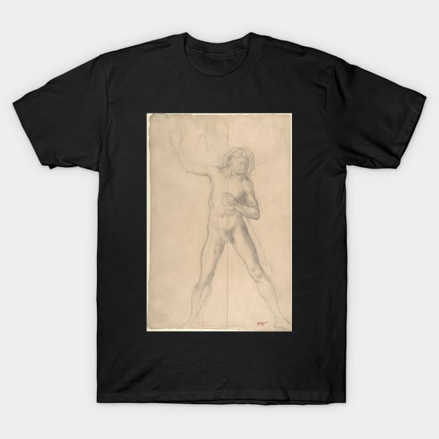 Standing Nude Youth, with right arm raised T-Shirt by EdgarDegas